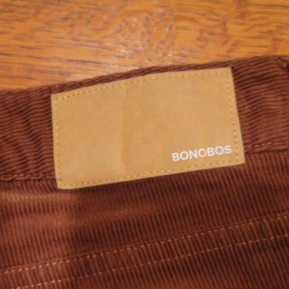 Bonobos Slim French Corduroy Pants 33x32  Brown Cotton Stretch - Picture 12 of 12